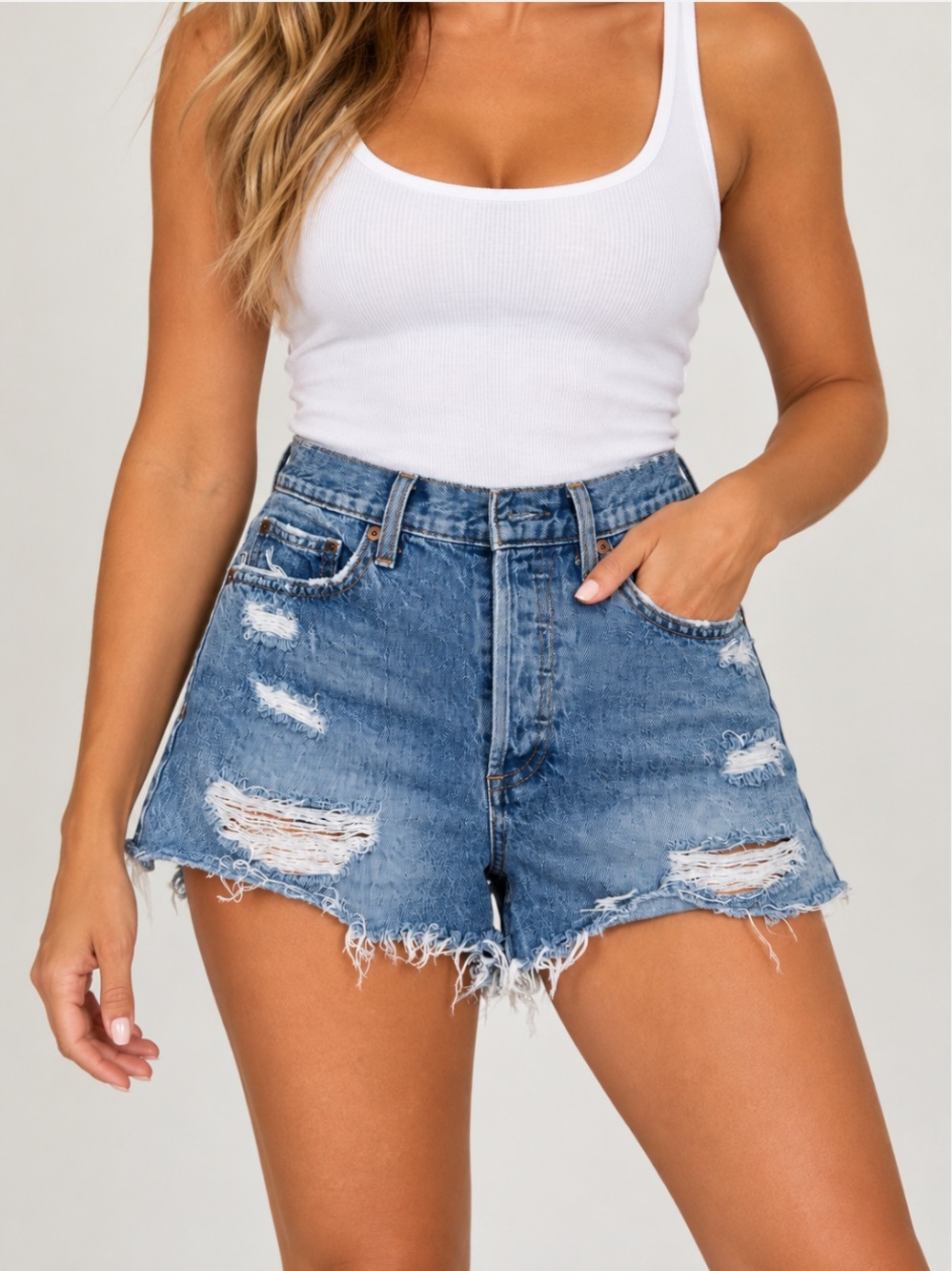 Denim Forum Ex Boyfriend Distressed Jean Shorts